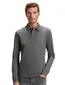 Boss Orange grijs polo lange mouw slim fit katoen