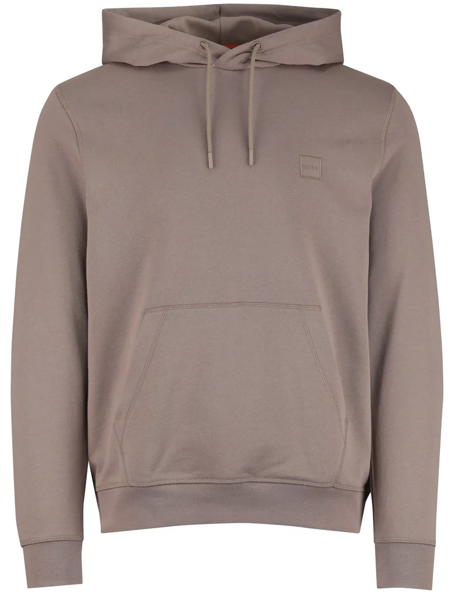 BOSS Orange hoodie bruin katoen capuchon