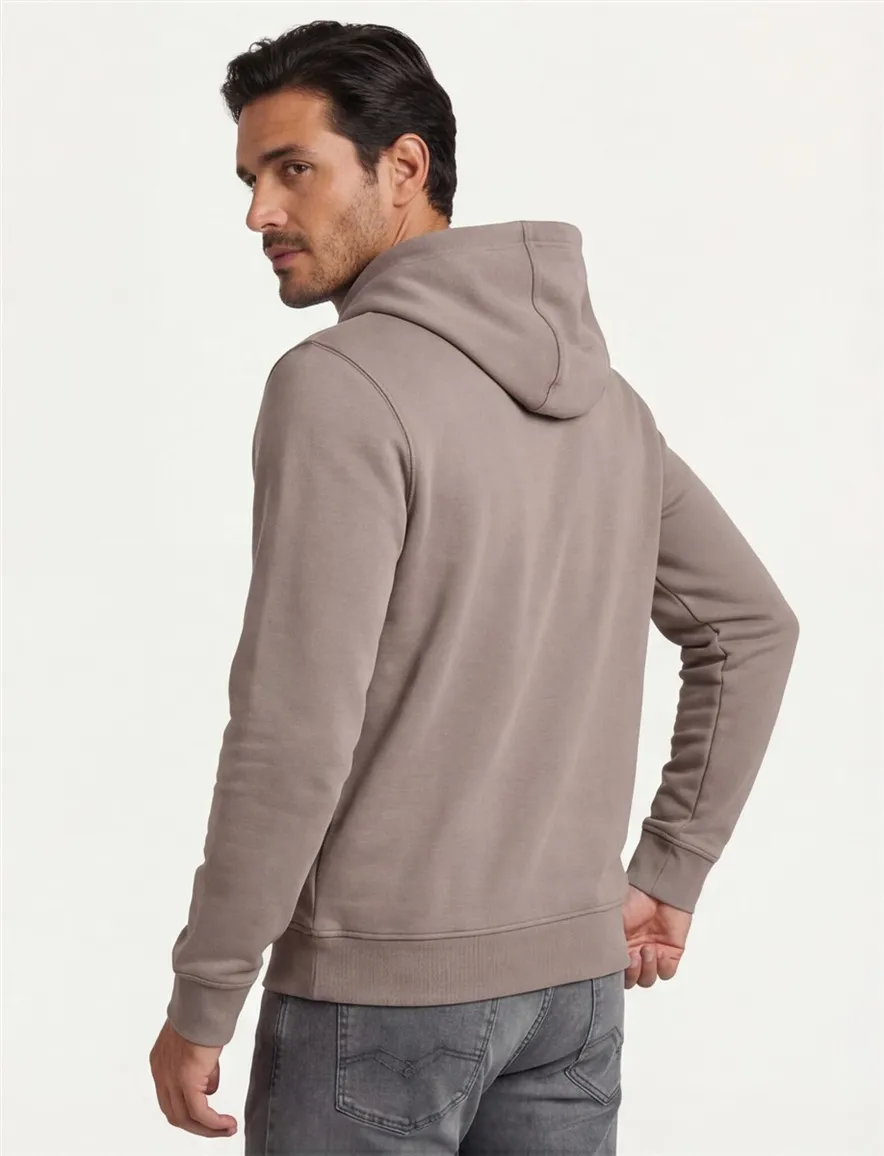 BOSS Orange hoodie bruin katoen capuchon
