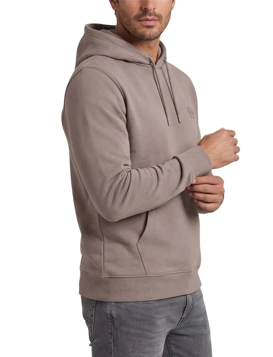 BOSS Orange hoodie bruin katoen capuchon