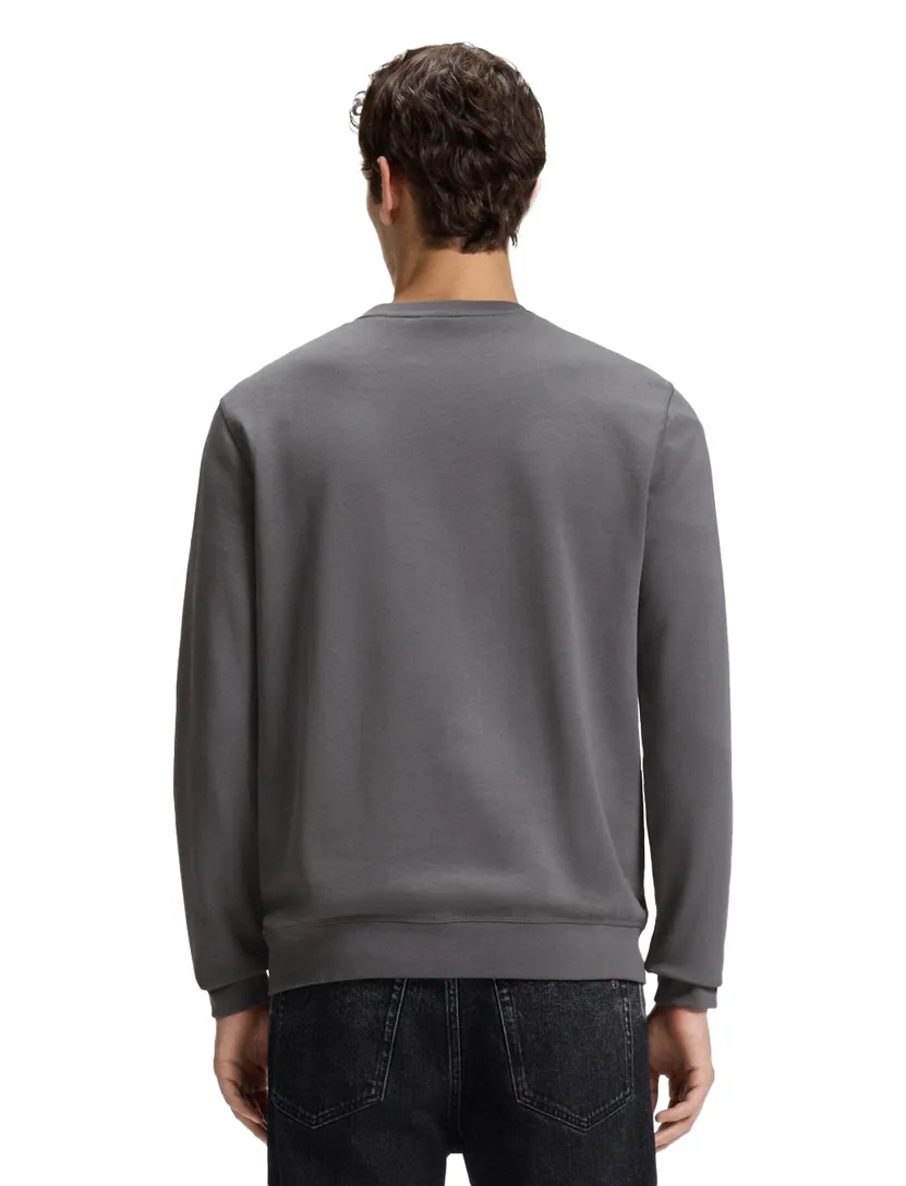 BOSS Orange sweater antraciet ronde hals effen