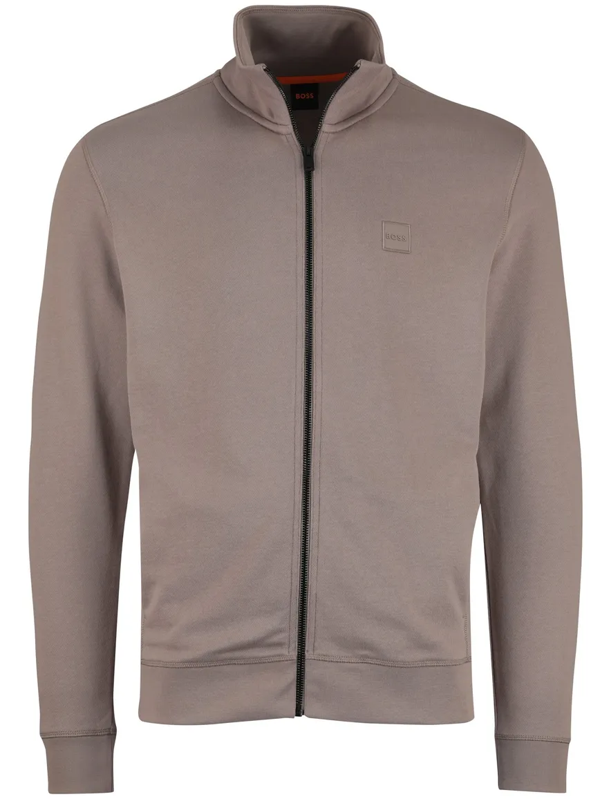 BOSS Orange vest Zestart bruin katoen