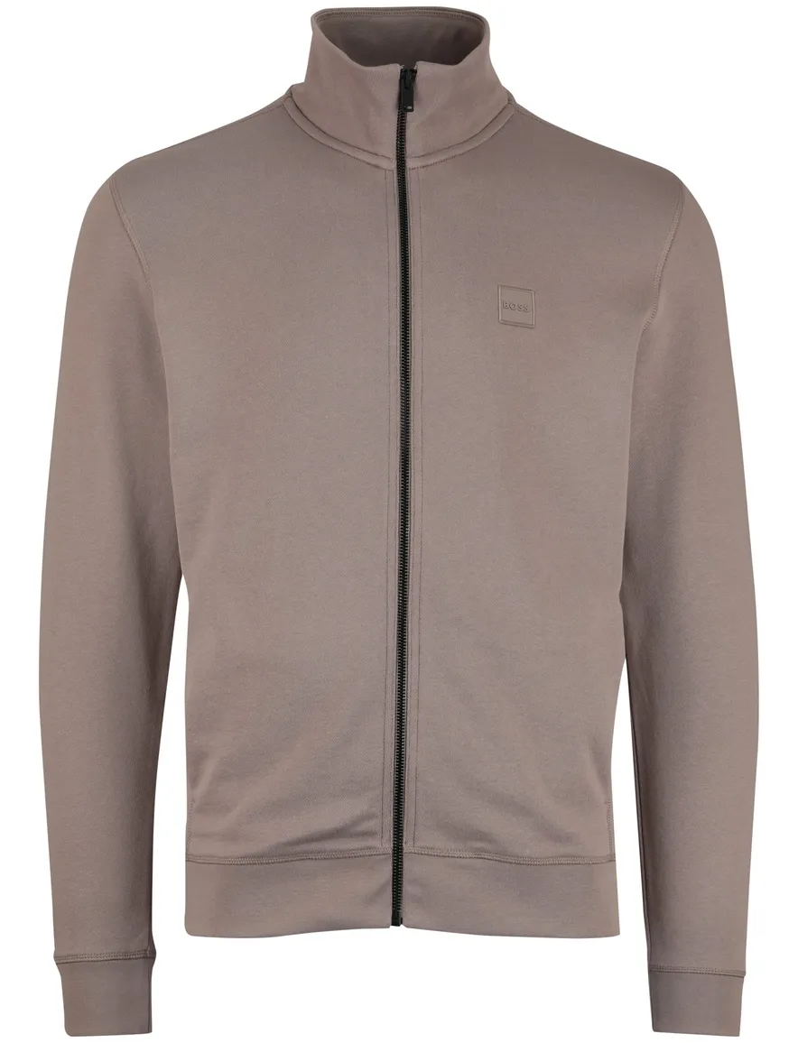 BOSS Orange vest Zestart bruin katoen