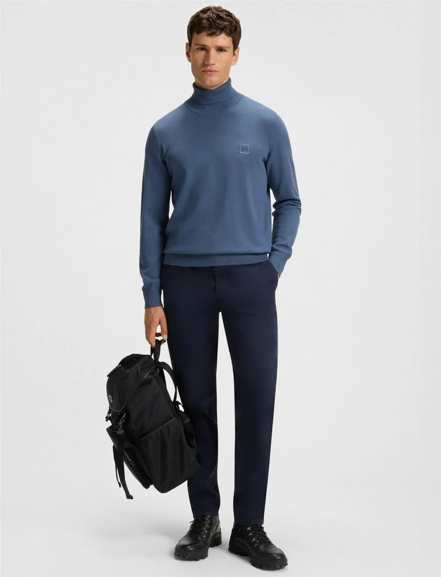 Boss Orange coltrui blauw katoen regular fit katoen