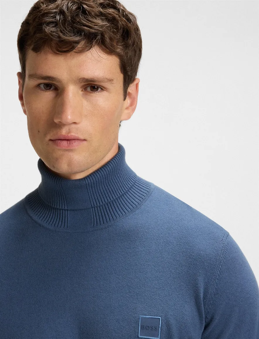 Boss Orange coltrui blauw katoen regular fit