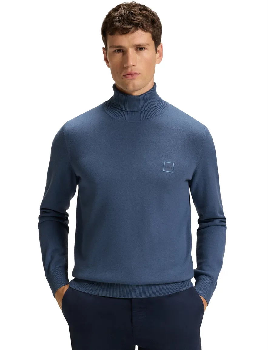 Boss Orange coltrui blauw katoen regular fit