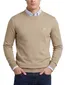 Boss Orange Trui beige katoen kasjmier met boord