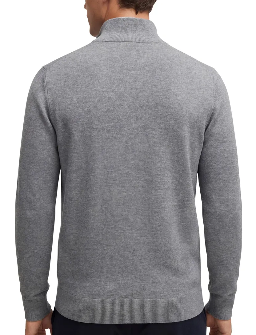 BOSS Orange Kanobix S half zip trui grijs