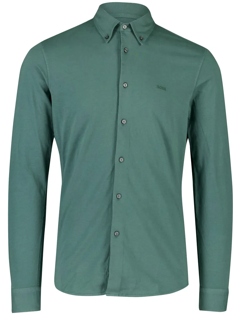 Boss Orange slim fit jersey overhemd groen