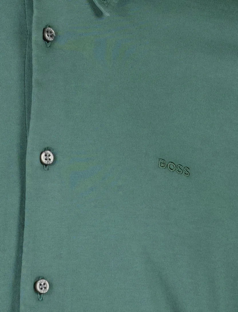 Boss Orange slim fit jersey overhemd groen