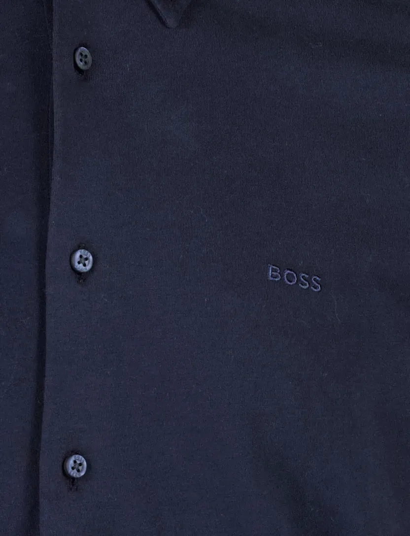 Jersey overhemd Boss Orange slim fit blauw