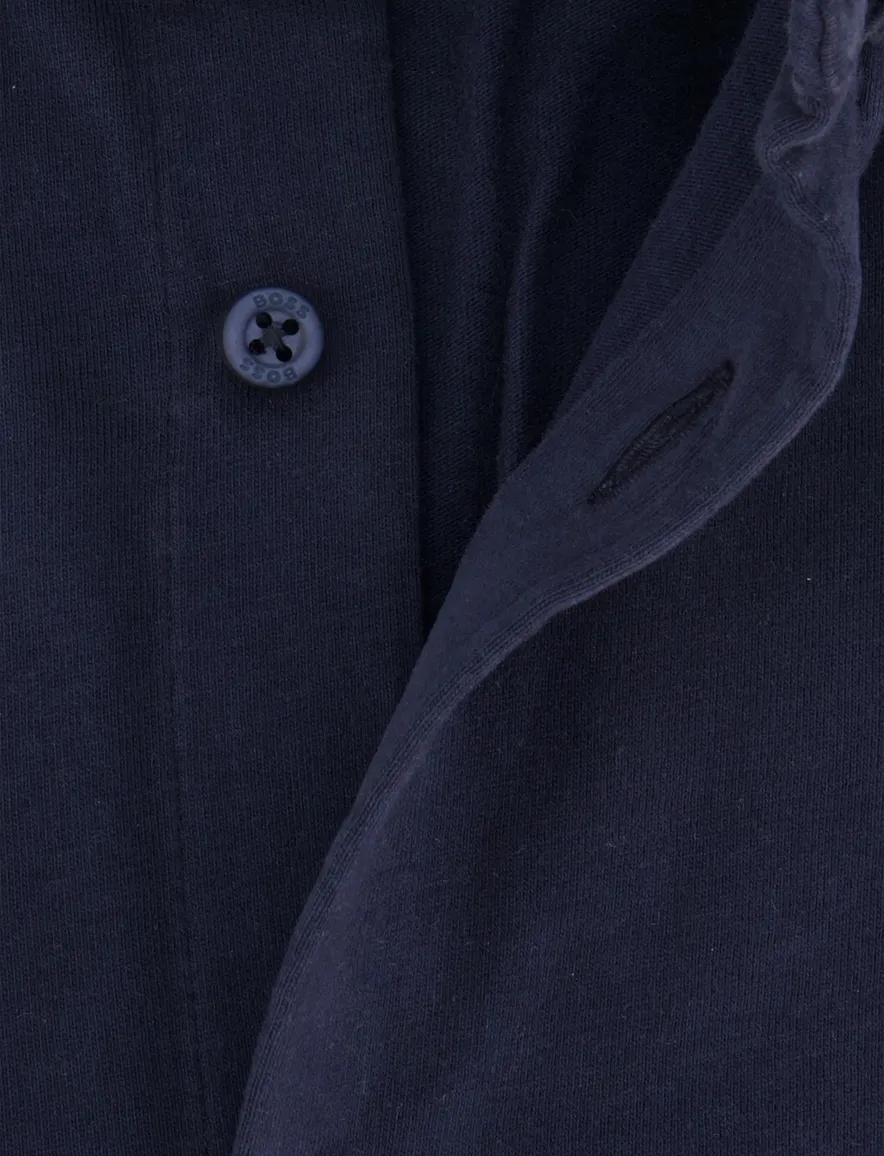 Boss Orange slim fit jersey overhemd blauw