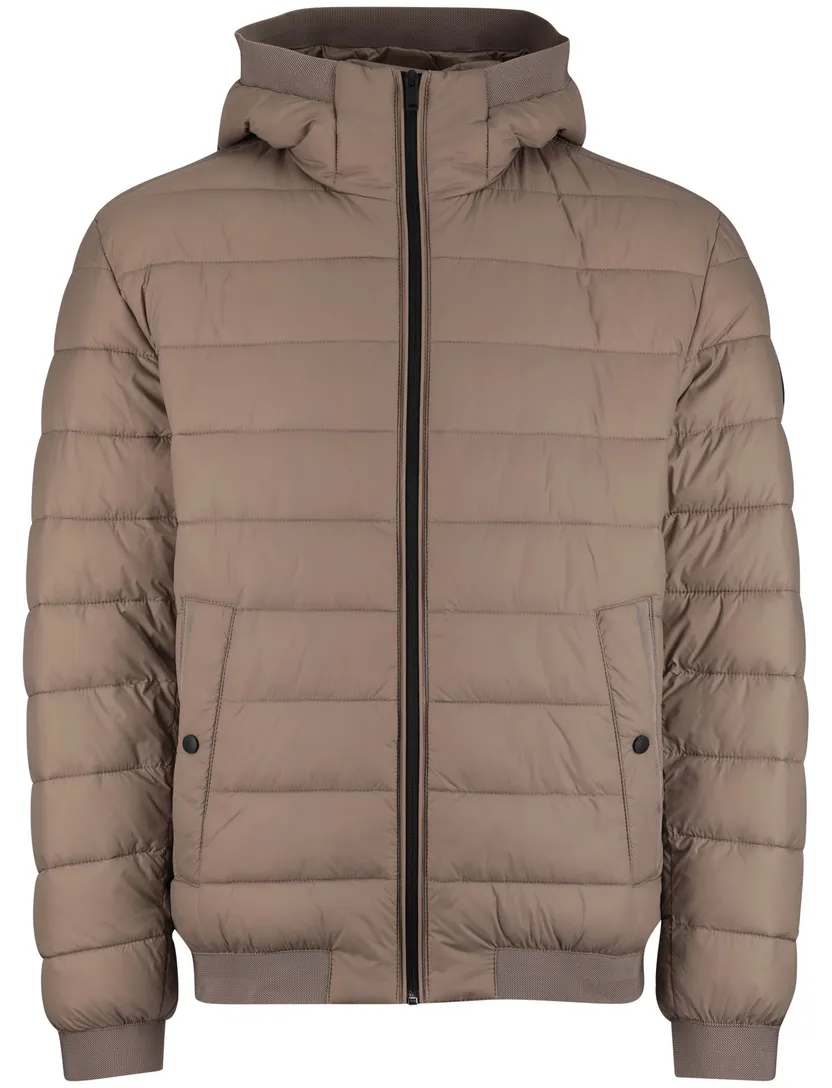 BOSS Orange winterjas Odenis bruin met capuchon