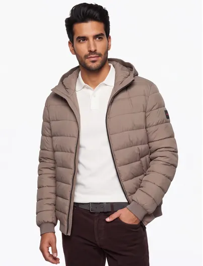 Hugo Boss BOSS Orange winterjas Odenis bruin effen