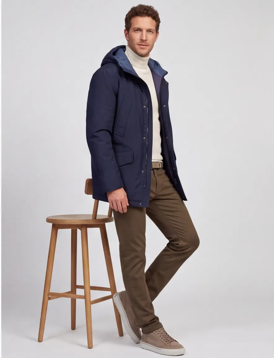 Boss Orange Osiass winterjas donkerblauw