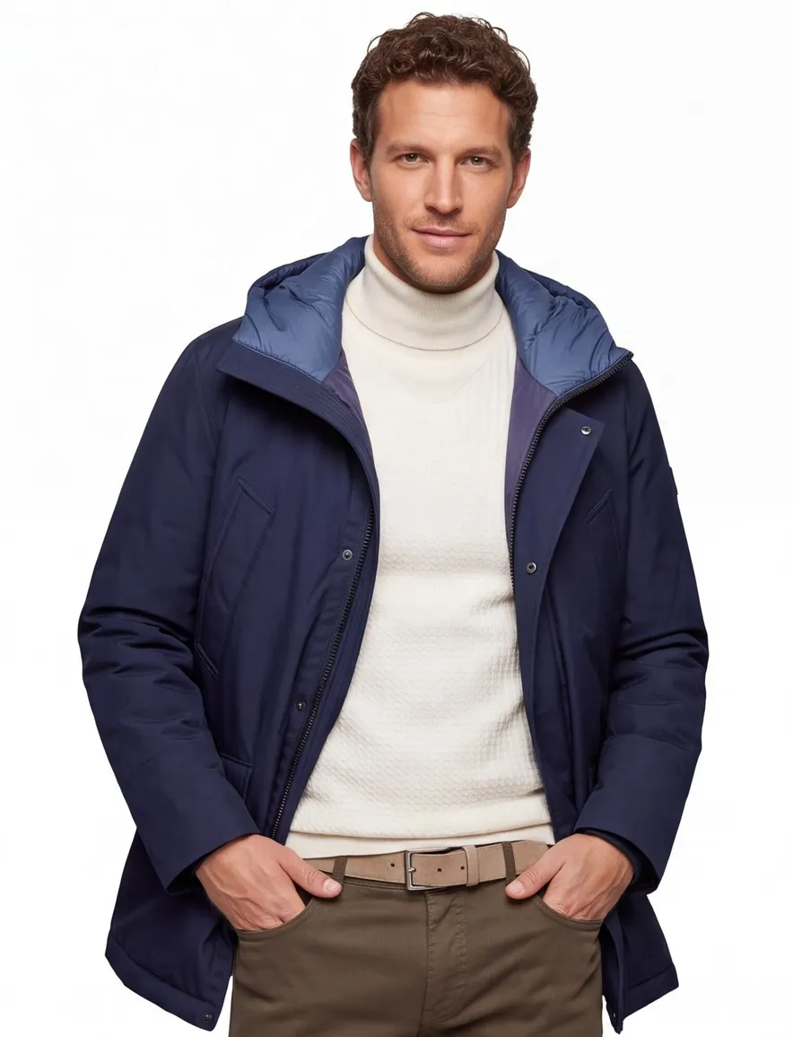 Boss Orange Osiass winterjas donkerblauw