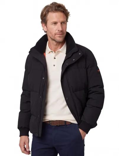 Hugo Boss Gewatteerde donkerblauwe Ocamp jas BOSS Orange