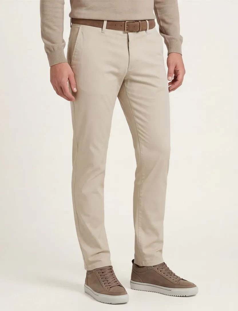 Boss Orange chino slim fit pantalon effen creme chino