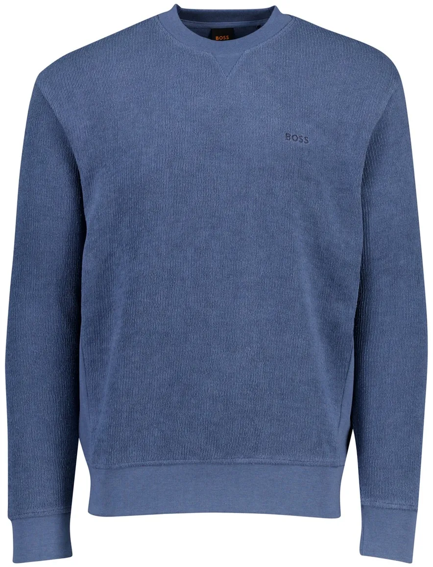 Boss Orange Sweater blauw corduroy