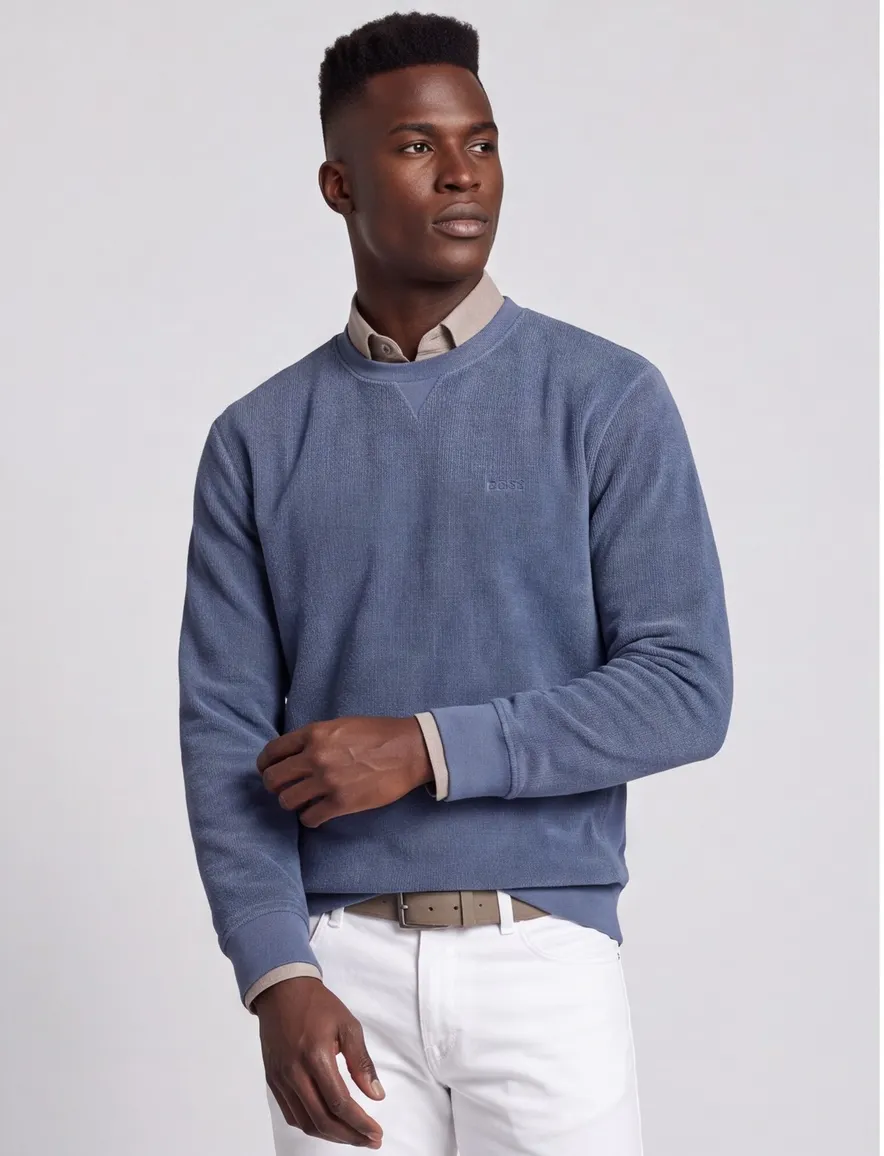 Boss Orange Sweater blauw effen