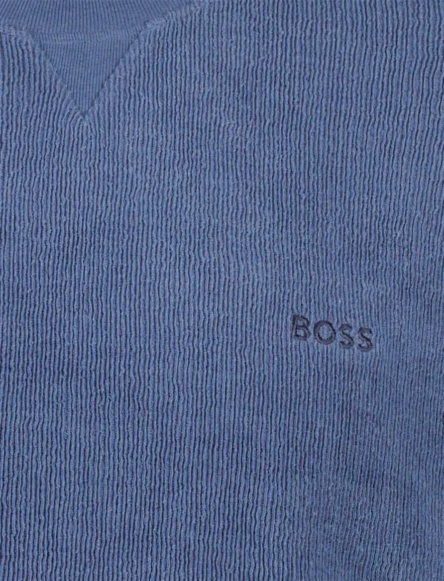 Boss Orange Sweater blauw corduroy