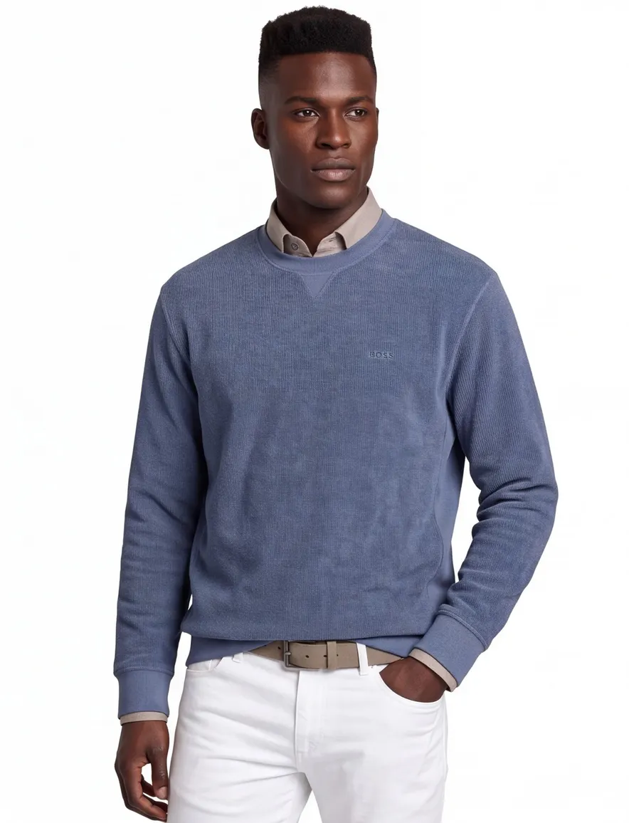 Boss Orange Sweater blauw effen