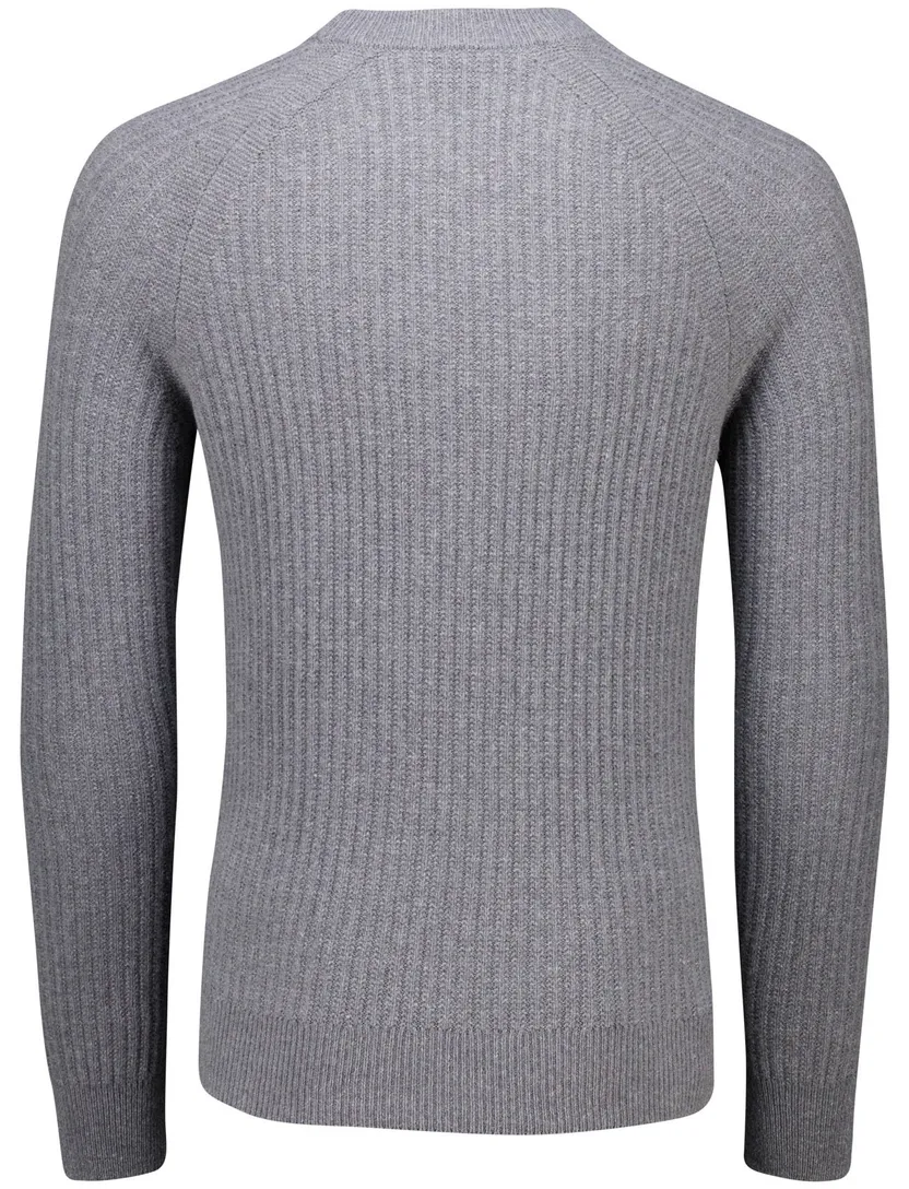 Boss orange trui relaxed fit wol grijs