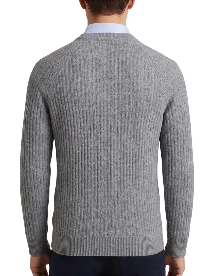 Boss orange trui relaxed fit wol grijs