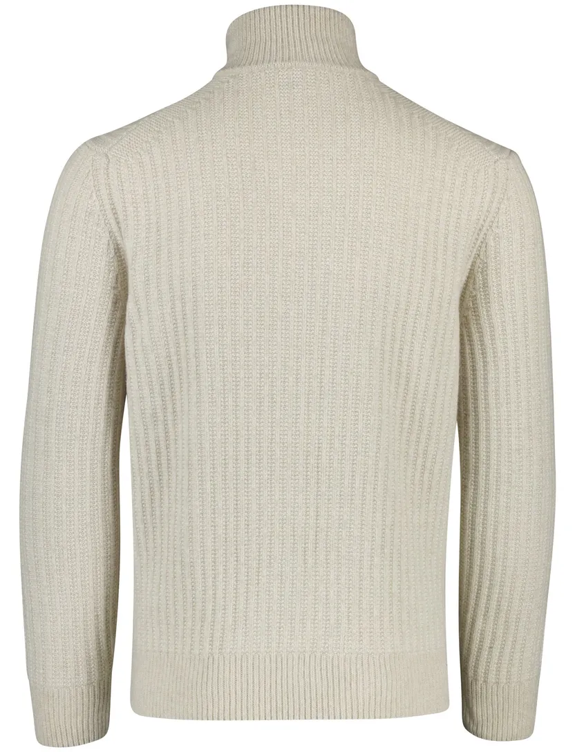 trui BOSS beige half zip wol