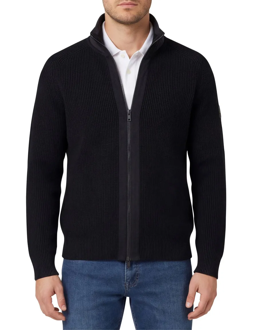 BOSS Orange vest Zwart Kigloo relaxed fit lamswol