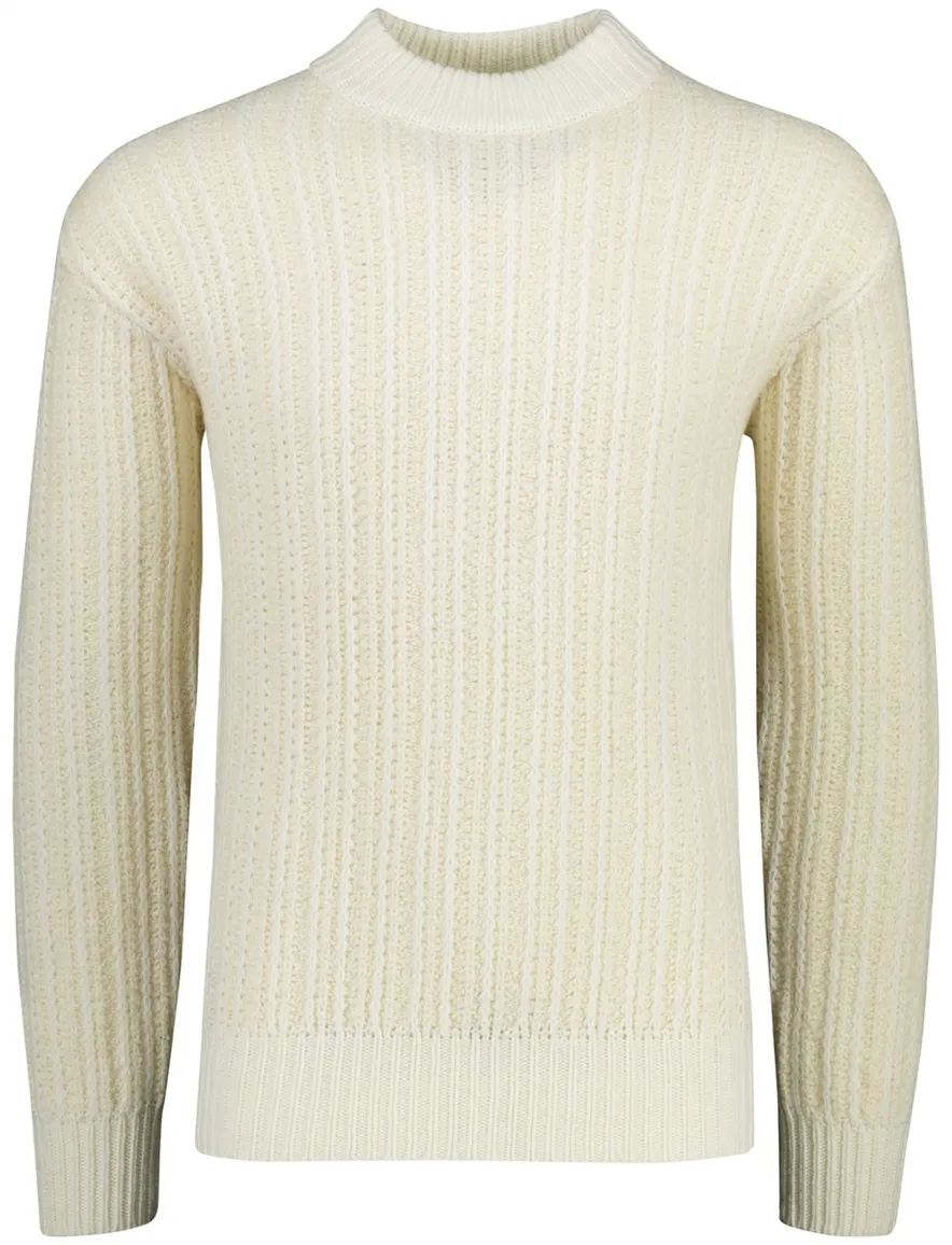 Boss Orange Trui Creme gebreid wol