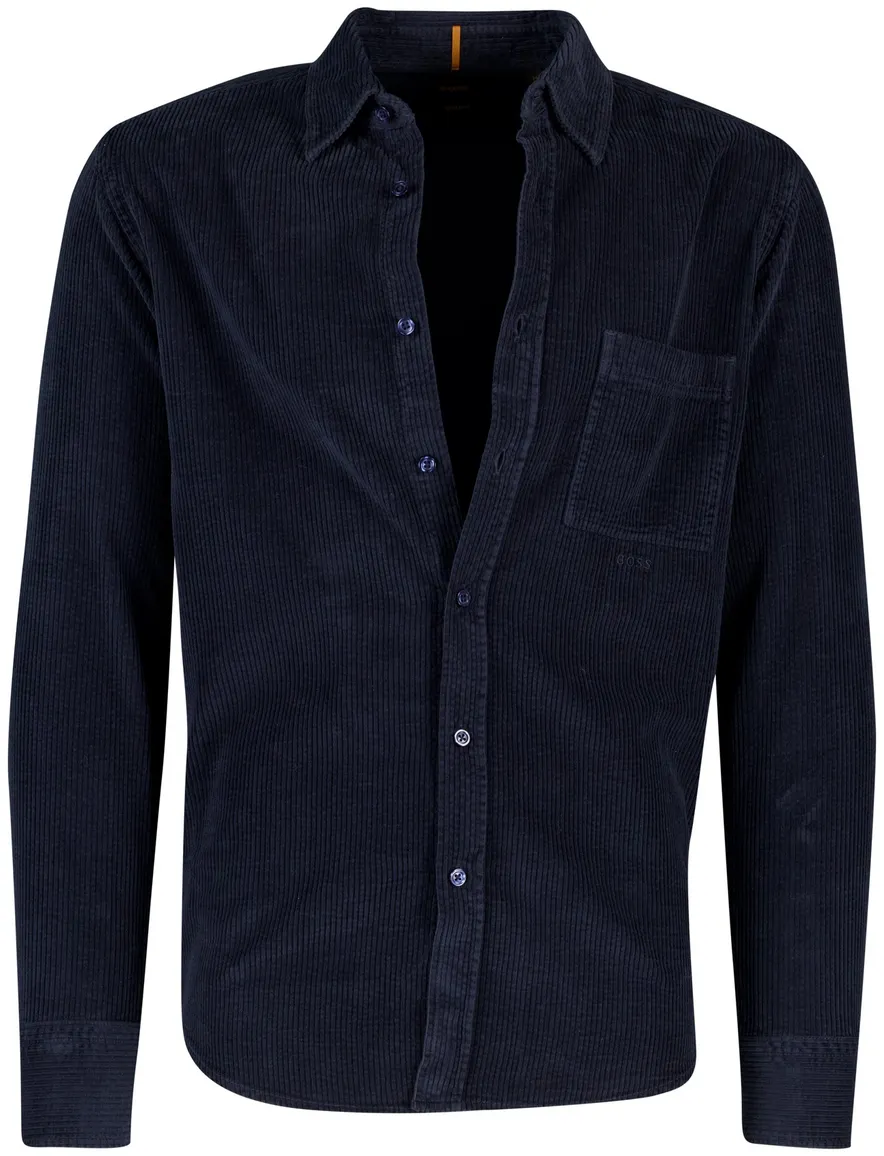 Boss orange Overshirt donkerblauw effen normale fit