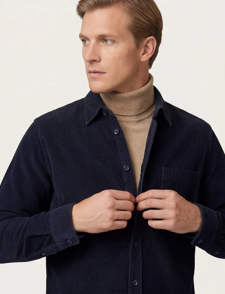 Boss orange Overshirt donkerblauw effen normale fit