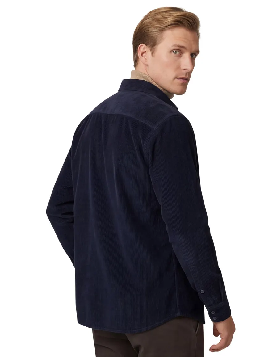 Boss orange Overshirt donkerblauw effen normale fit