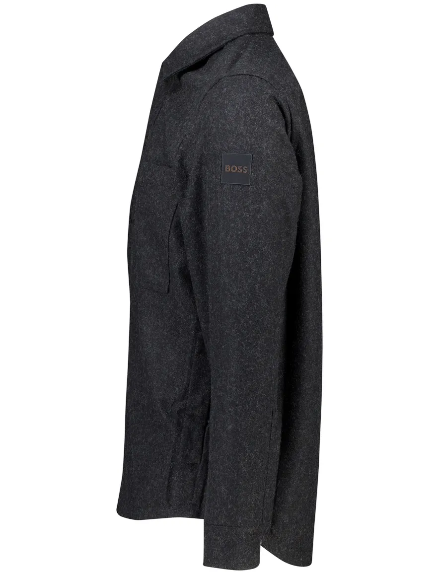 BOSS Orange Locky 2 overshirt zwart wol