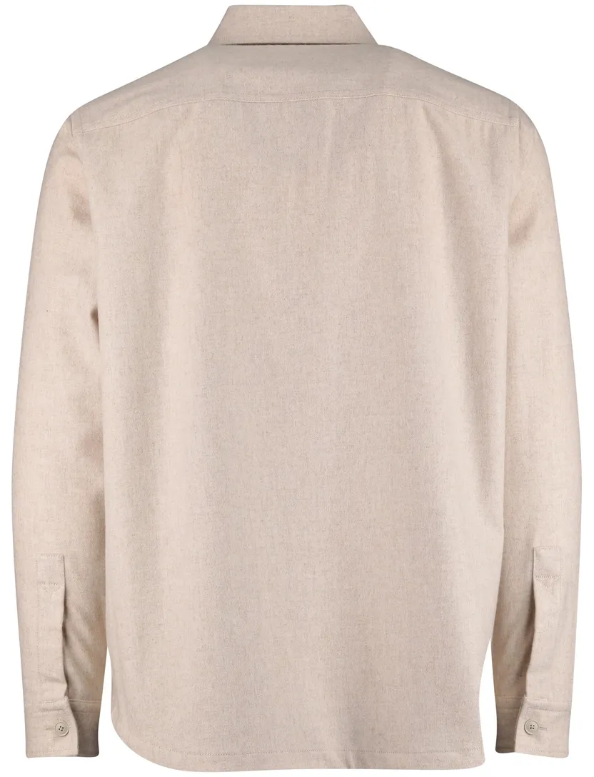 Boss overshirt beige normale fit effen