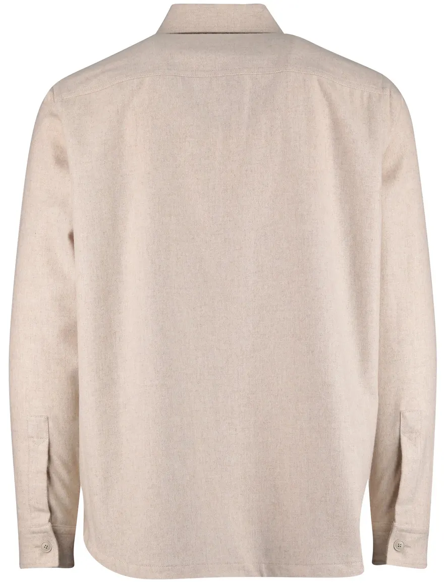 Boss overshirt effen beige normale fit