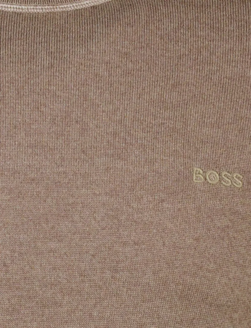 Boss Orange Estafo Trui Bruin wol gemêleerd