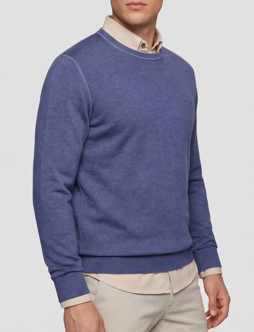 Boss Orange Anion trui blauw ronde hals