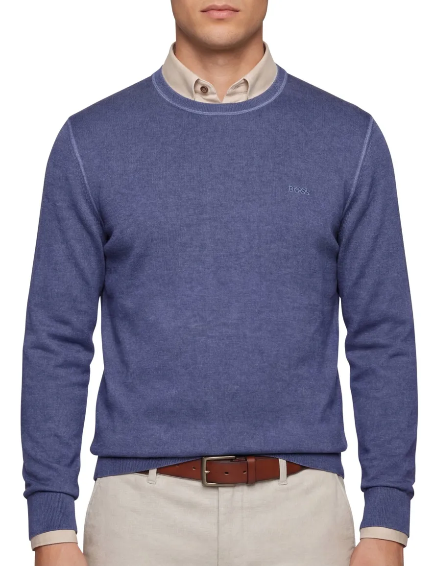 Boss Orange Anion trui blauw ronde hals