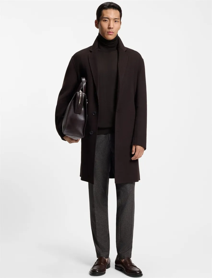 Boss Black Musso-P trui turtleneck zwart scheerwol