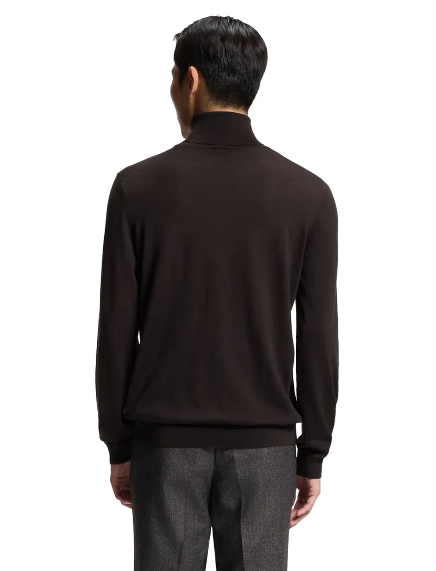 Boss Black Musso-P trui turtleneck zwart scheerwol
