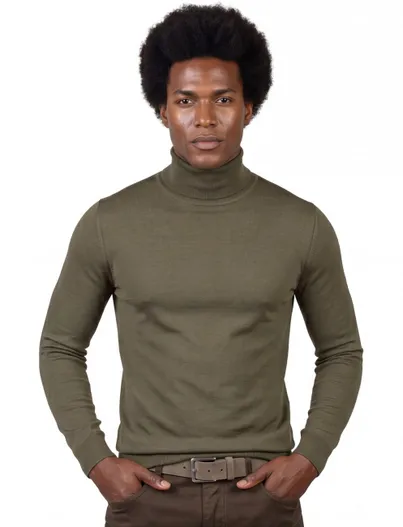 Hugo Boss BOSS Black Musso-P coltrui groen normale fit