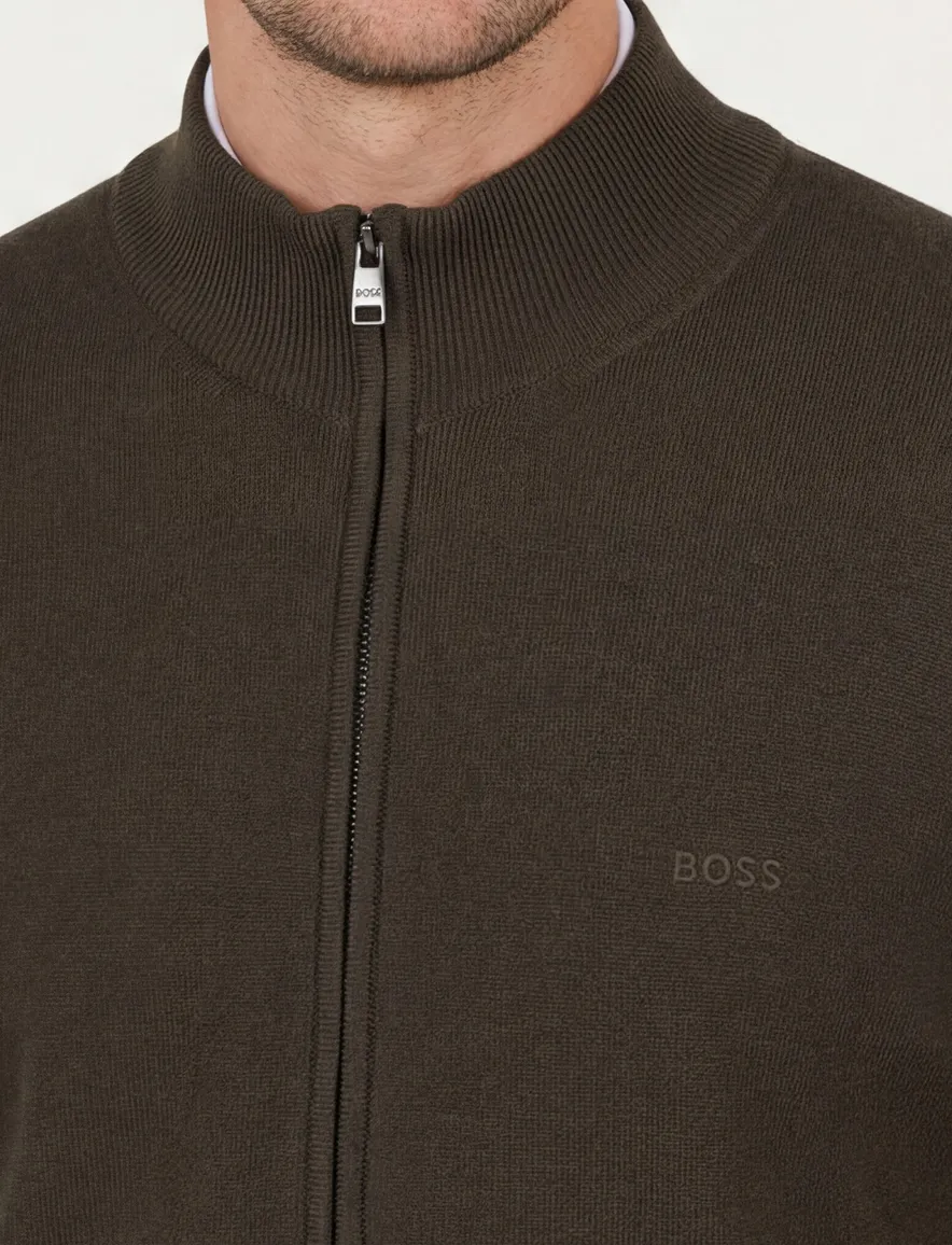 Boss Black vest groen effen wol