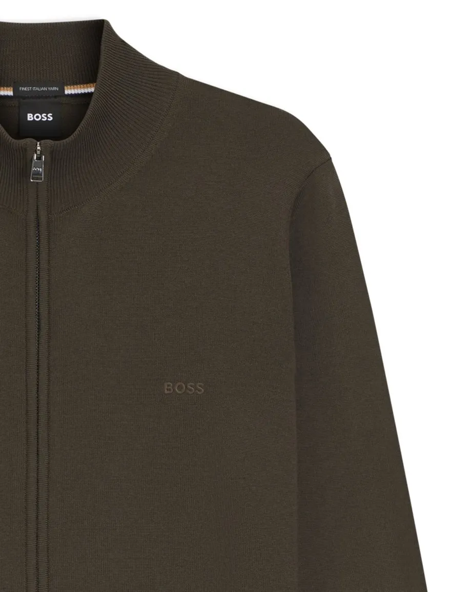 Boss Black vest groen effen wol
