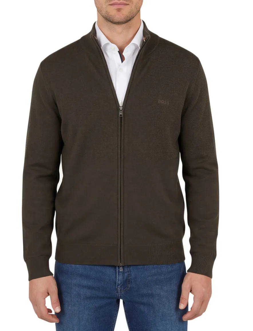 Boss Black vest groen effen wol