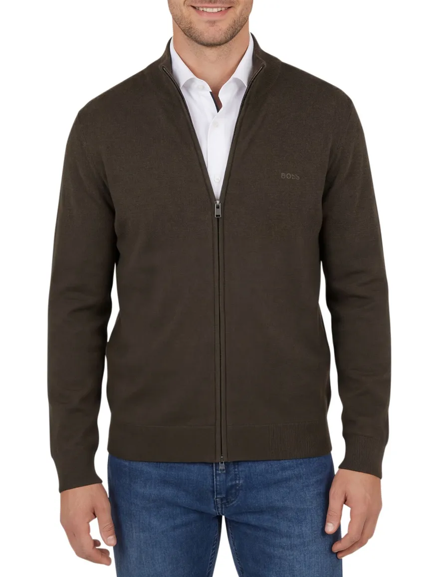 Boss Black vest groen effen wol