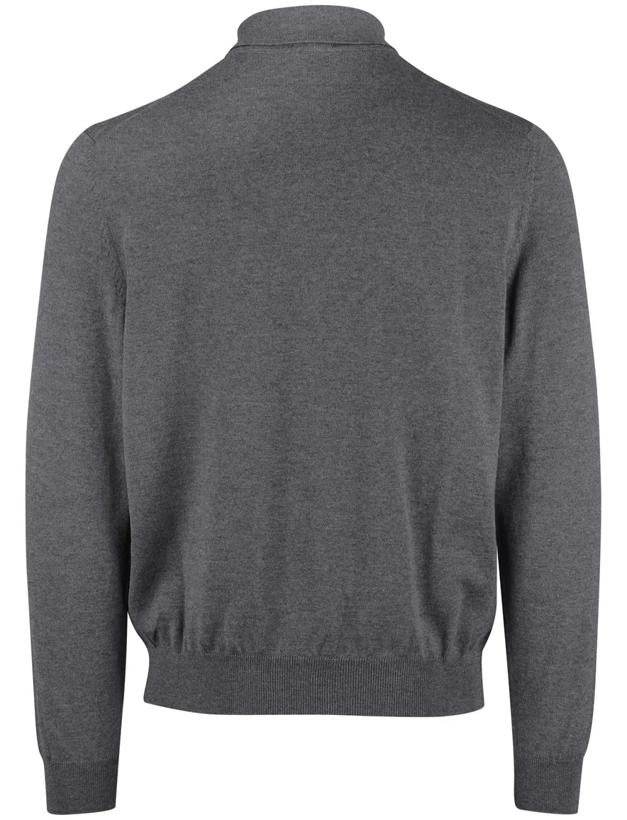 BOSS Black Bono-L 3-knoops trui grijs lamswol