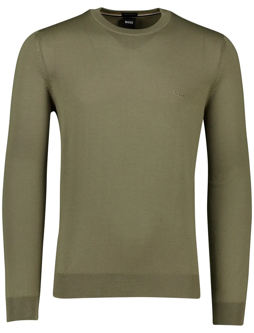 Boss black trui botto-l scheerwol groen