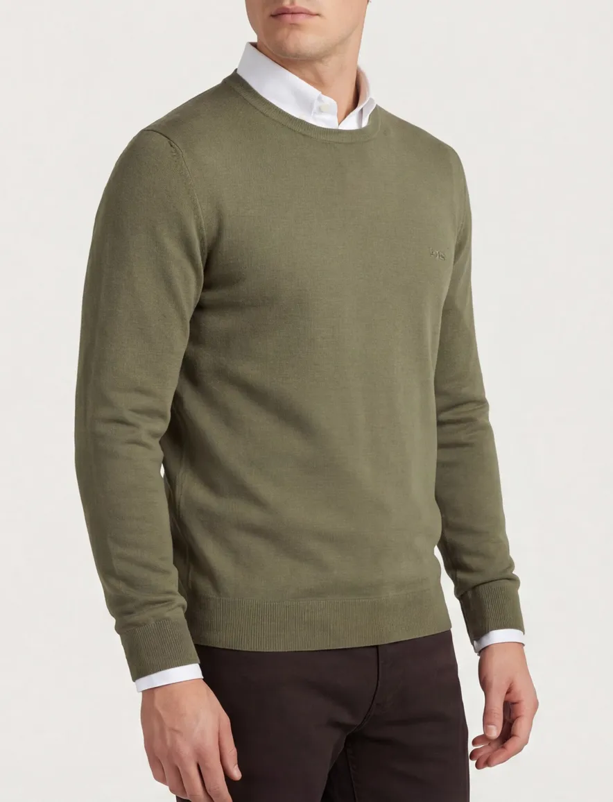 Boss black trui botto-l scheerwol groen